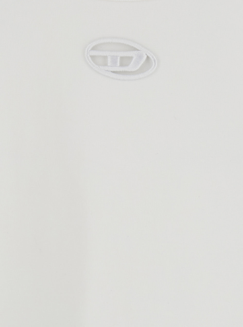 Diesel Women 'Angie' White T-Shirt With D-Logo Plaque On The Front In Cotton Woman DIESEL