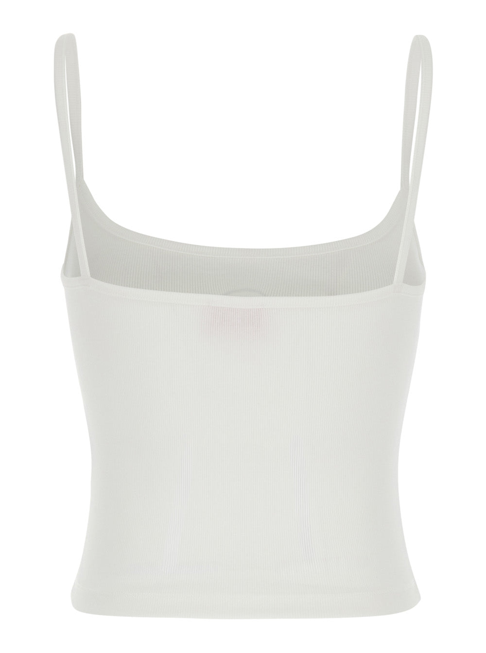 Diesel Women White Top With Thin Straps And Dlogo Plaque On The Front In Cotton Woman DIESEL
