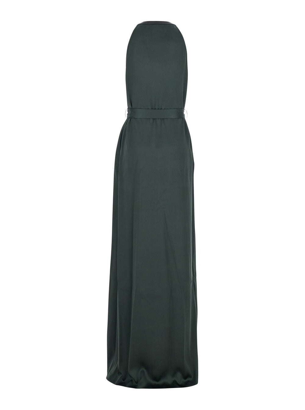 Tom Ford Women Green Long Dress With Halterneck And Front Belt In Viscose Blend For Women TOM FORD