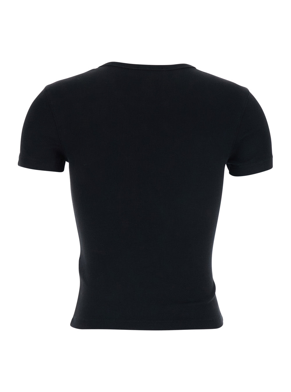 Diesel Women Black T-Shirt With Dlogo Applied On The Front In Cotton For Women DIESEL