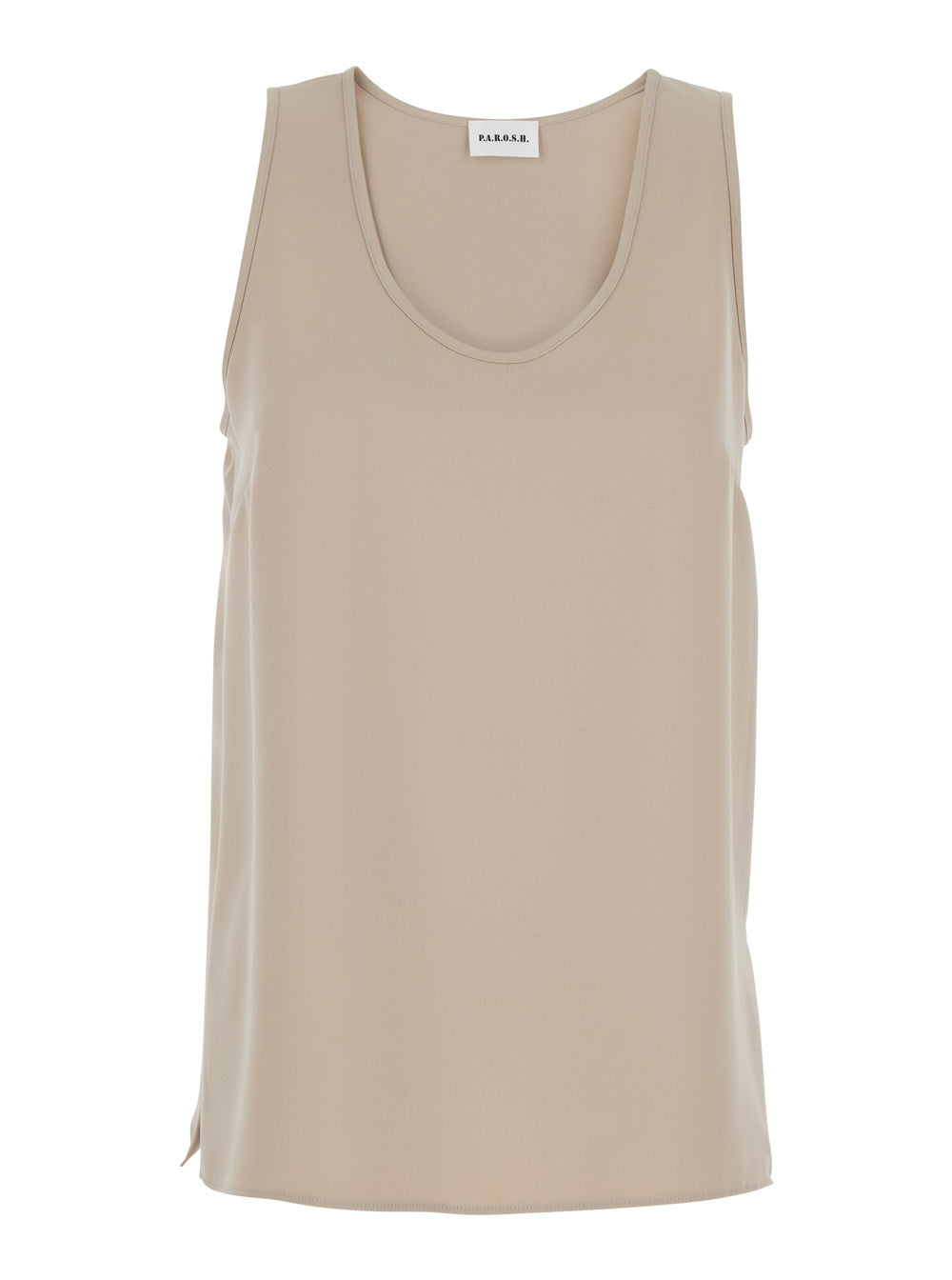 P.A.R.O.S.H. Women Sleeveless Top With Round Neck In Beige Fabric For Women P.A.R.O.S.H.