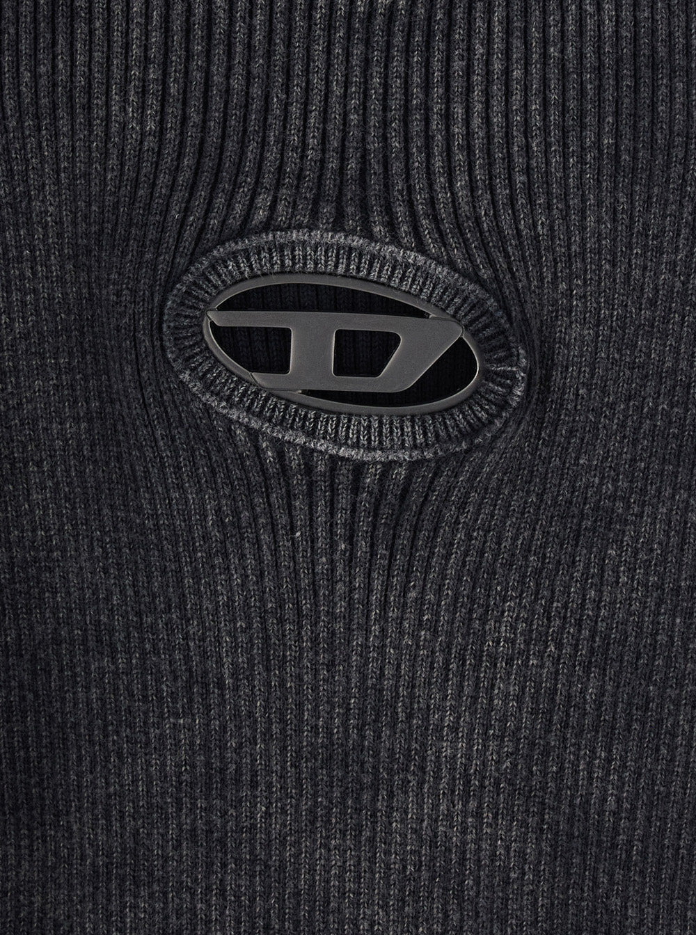 Diesel Women Black Crewneck Sleeveless Dress With Cut-Out Logo On The Front In Cotton Woman DIESEL