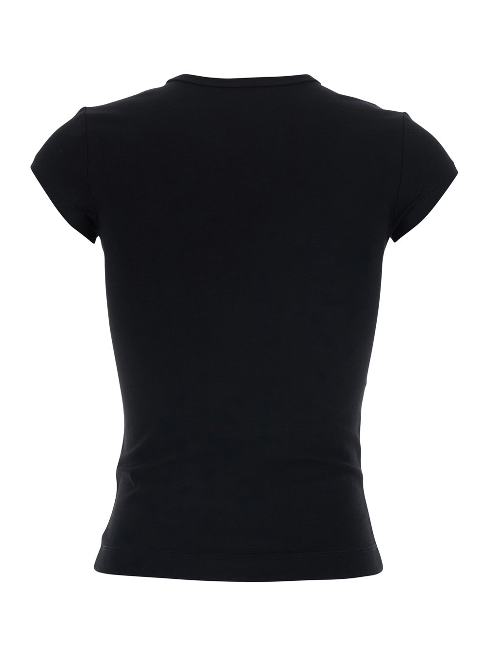 Diesel Women 'Angie' Black T-Shirt With D-Logo Plaque On The Front In Cotton Woman DIESEL