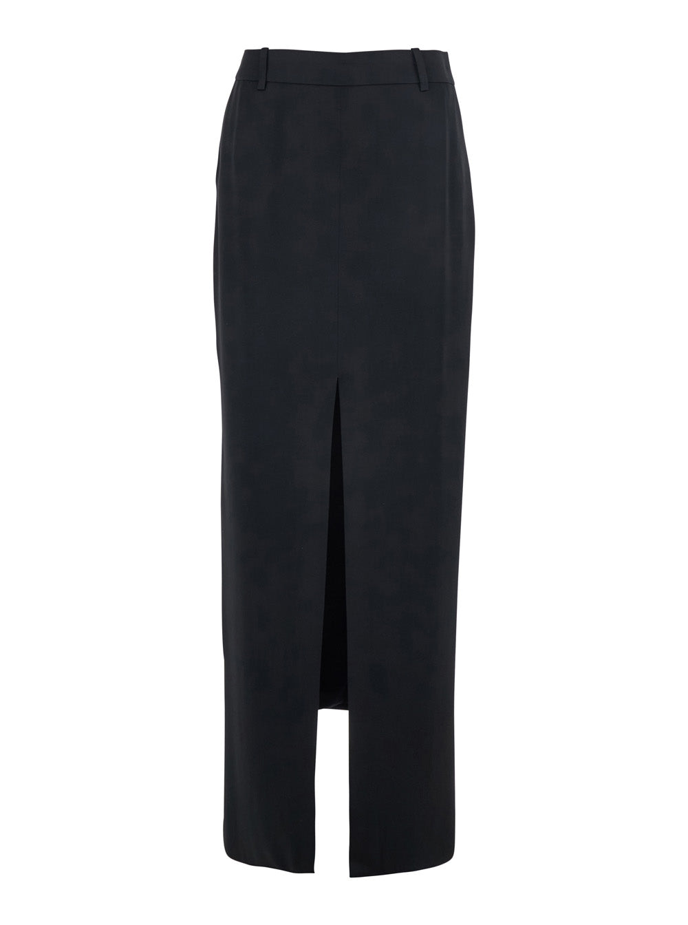 Tom Ford Women Black Long Skirt With Single Vent On The Front And Hidden Zip Closure On The Side In Viscose Blend For Women TOM FORD