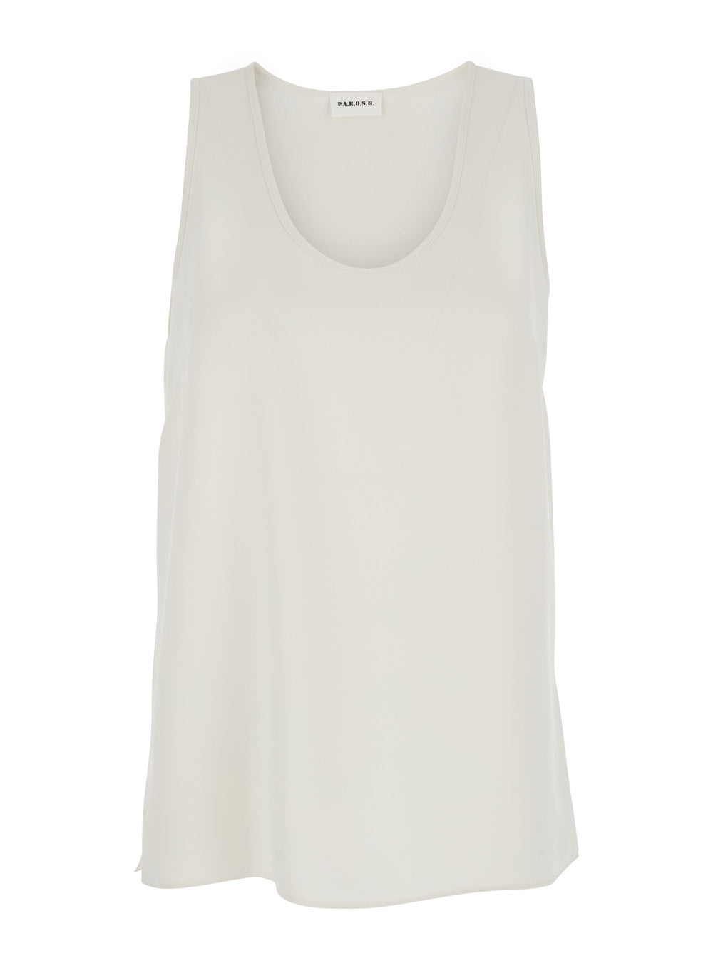 P.A.R.O.S.H. Women Sleeveless Top With Round Neck In White Fabric For Women P.A.R.O.S.H.