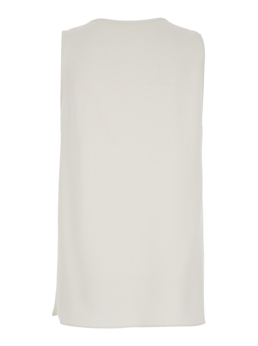 P.A.R.O.S.H. Women Sleeveless Top With Round Neck In White Fabric For Women P.A.R.O.S.H.