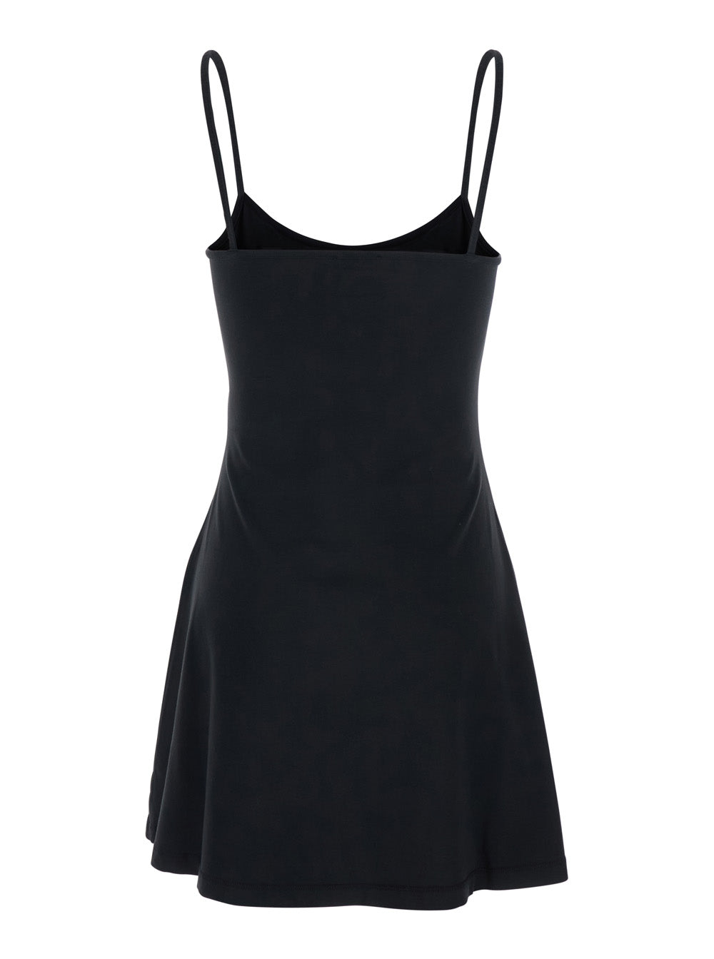 Diesel Women Black Dress With Thin Straps And Dlogo Plaque On The Front In Cotton For Women DIESEL