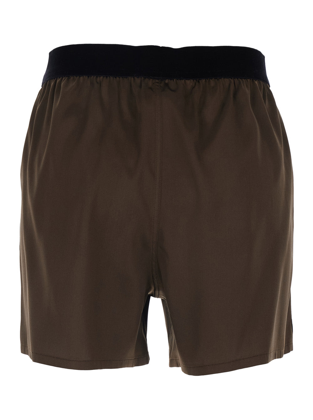 Tom Ford Women Brown Shorts With Elastic Waist With Logo Lettering In Silk Stretch Woman TOM FORD
