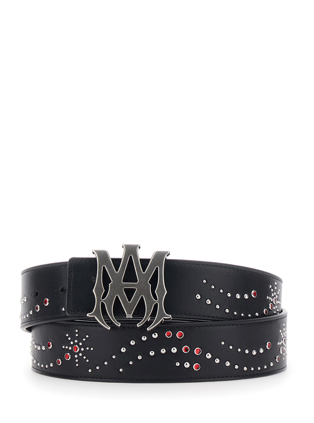 Amiri Men Belt With Logo Buckle Closure On The Front And All-Over Stud Decoration In Black Leather For Men AMIRI