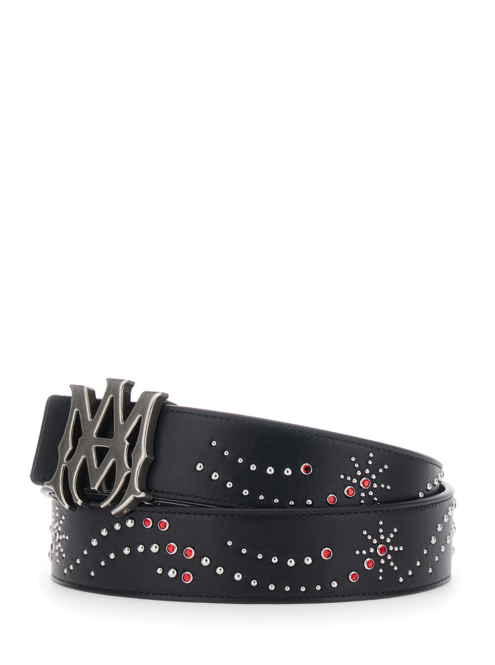 Amiri Men Belt With Logo Buckle Closure On The Front And All-Over Stud Decoration In Black Leather For Men AMIRI