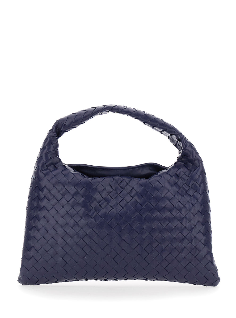 Bottega Veneta Women 'Hop' Blue Shoulder Bag With Intreccio Motif In Leather Woman BOTTEGA VENETA
