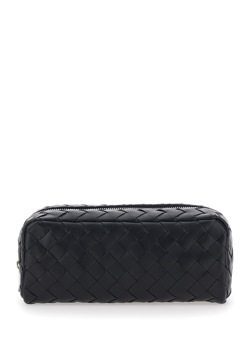 Bottega Veneta Men 'Avenue' Black Clutch Bag With All-Over Intreccio Motif In Leather Man BOTTEGA VENETA