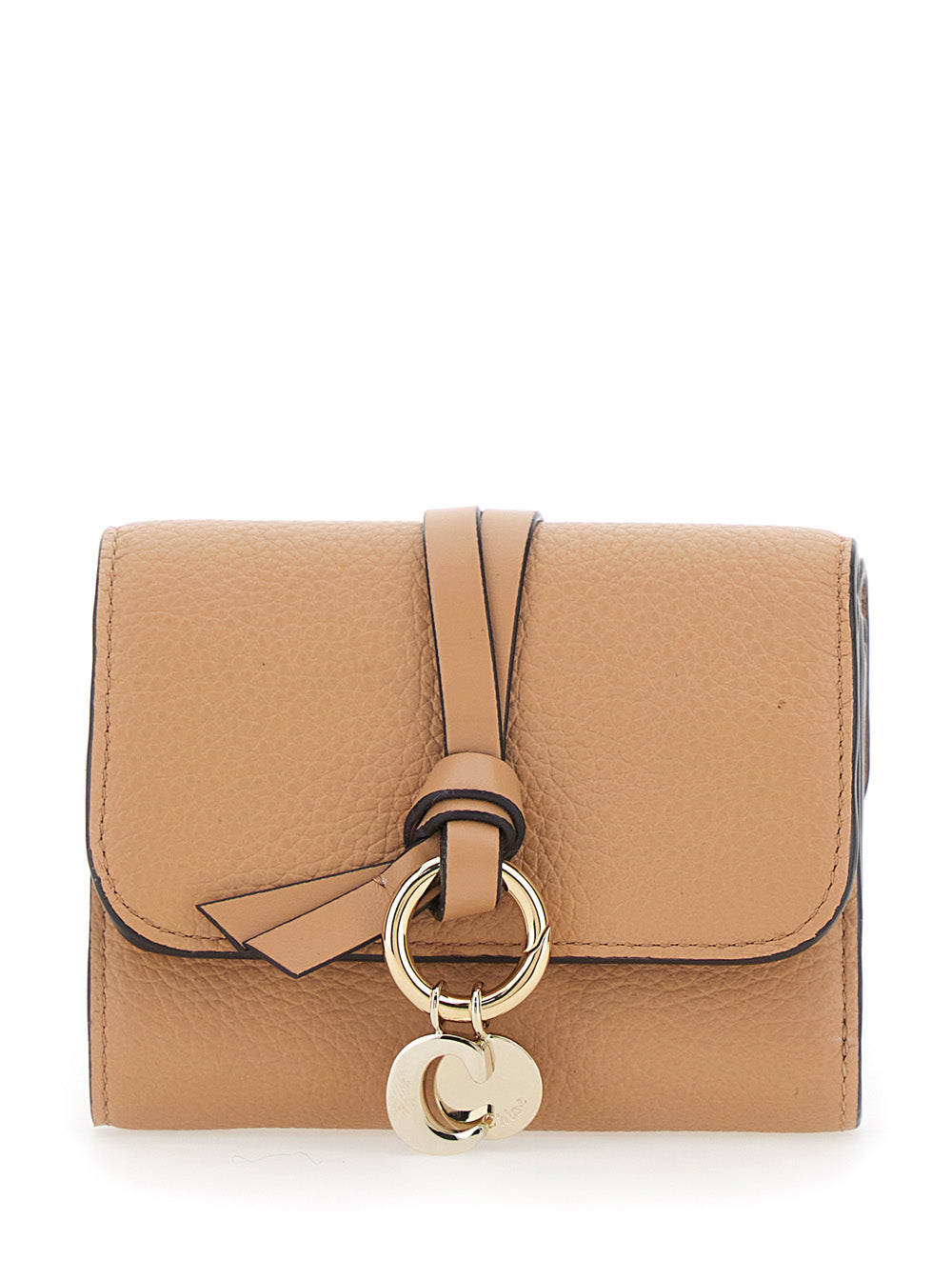 Chloé Women Pink Small Tri-Fold Wallet With Charm On The Front And Magnetic Closure In Leather Woman CHLOE