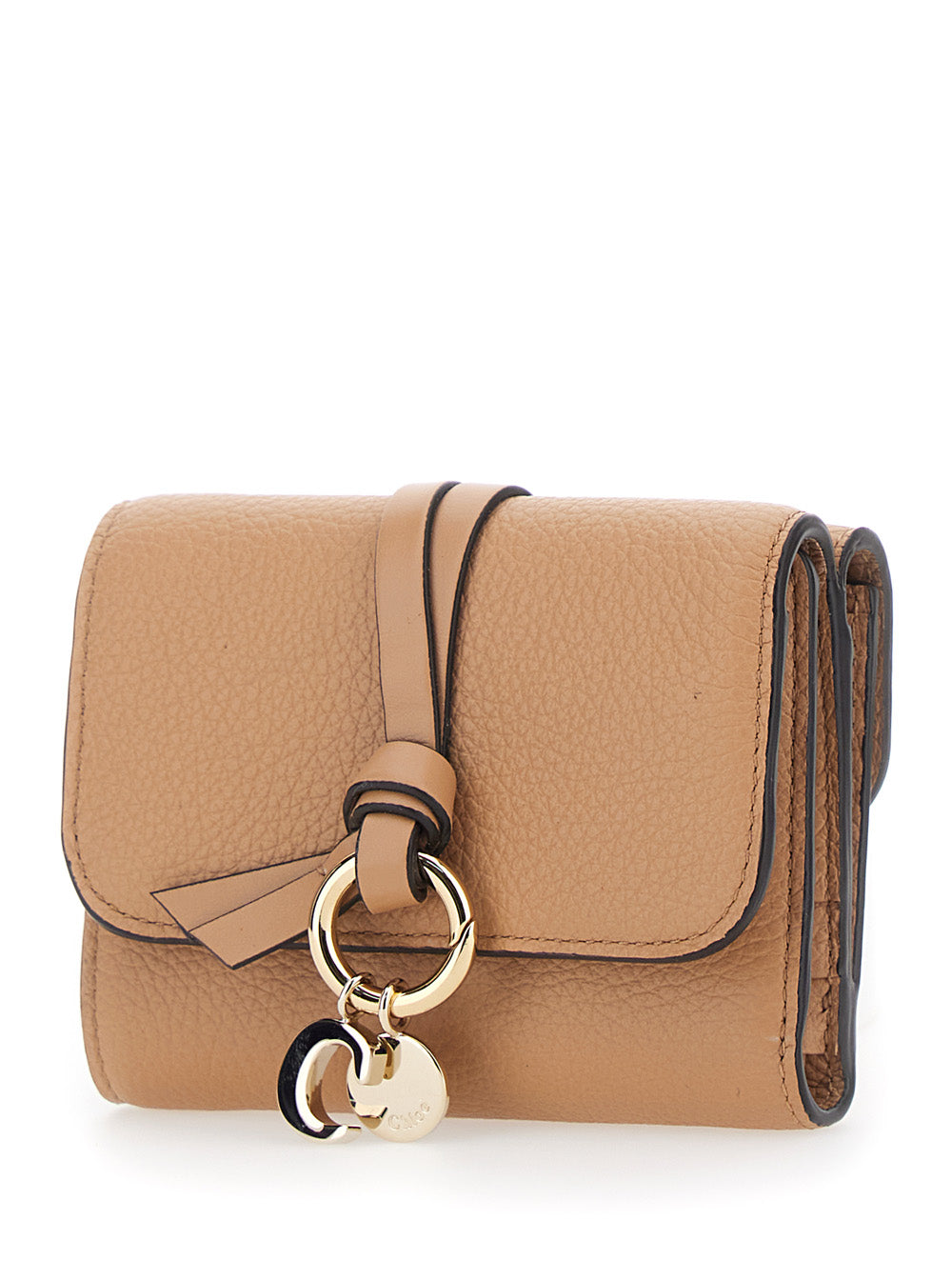Chloé Women Pink Small Tri-Fold Wallet With Charm On The Front And Magnetic Closure In Leather Woman CHLOE
