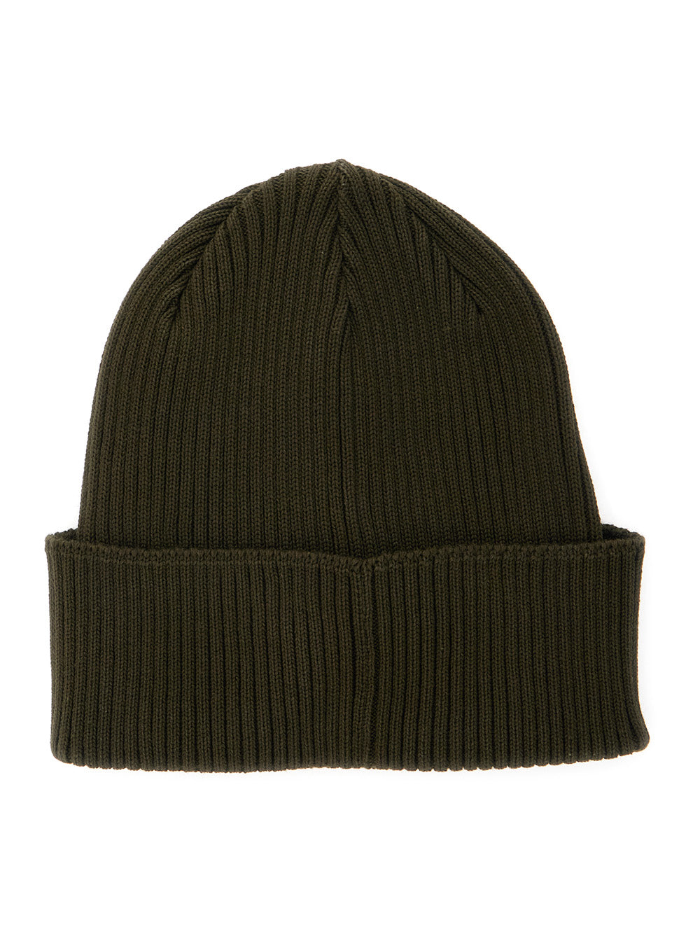 C.P. Company Men Green Knit Beanie With Google Detail On The Front In Cotton Man C.P. COMPANY