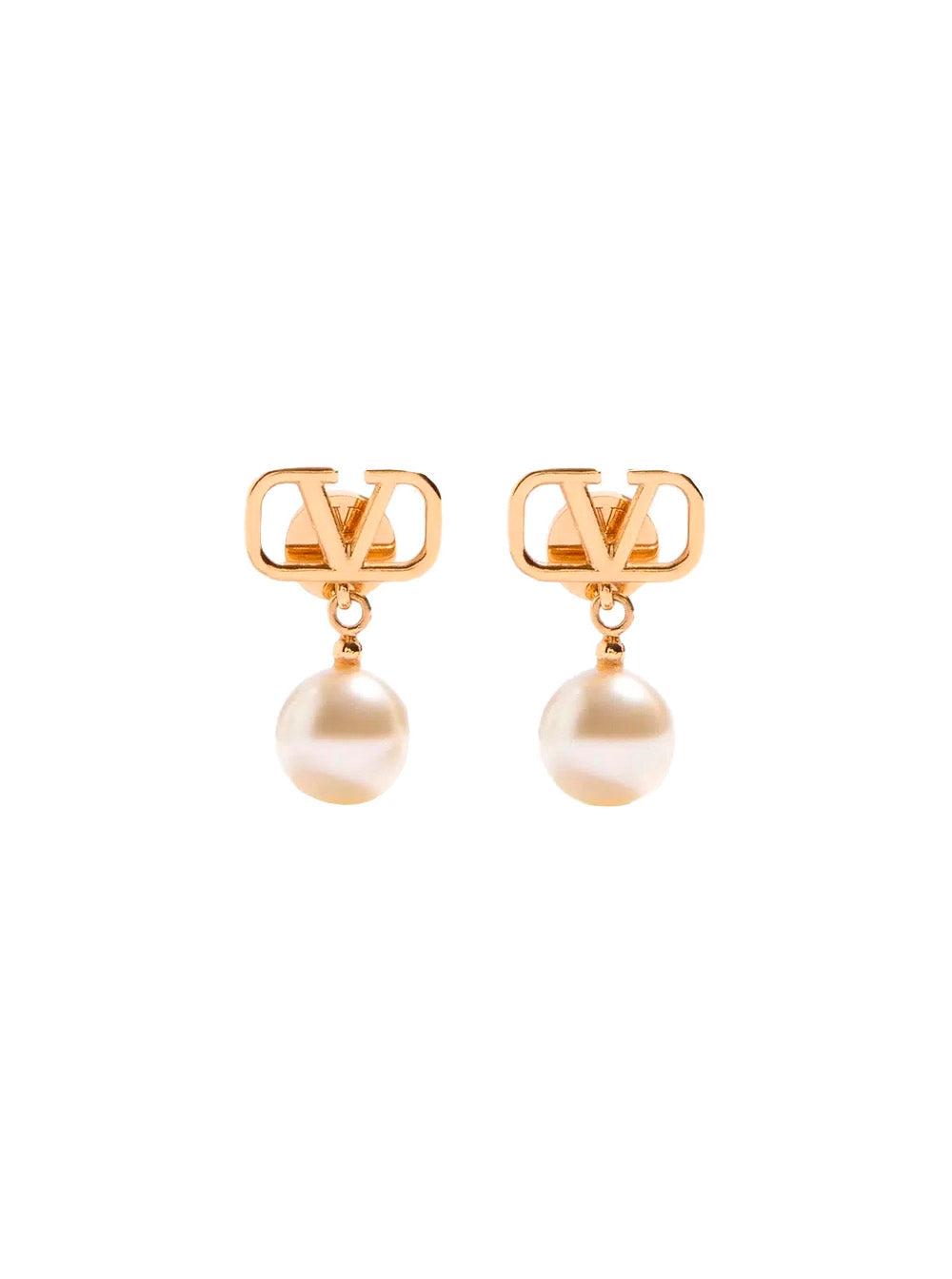 Valentino Garavani Women 'Vlogo Signature' Gold Earrings With Pearl Pendant In Metal For Women VALENTINO GARAVANI