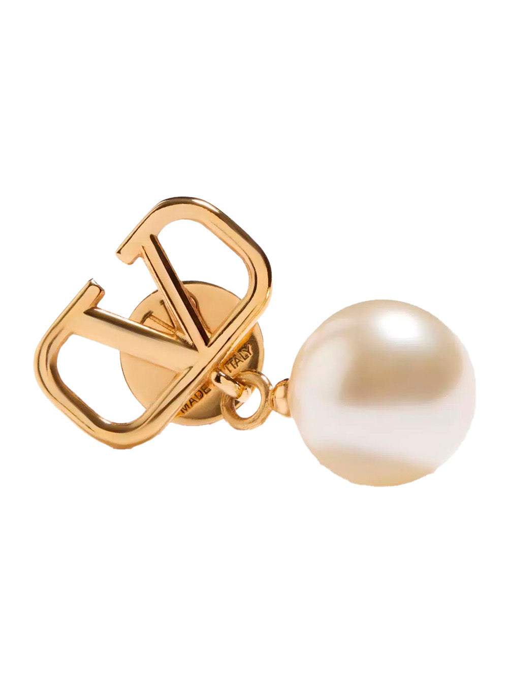 Valentino Garavani Women 'Vlogo Signature' Gold Earrings With Pearl Pendant In Metal For Women VALENTINO GARAVANI