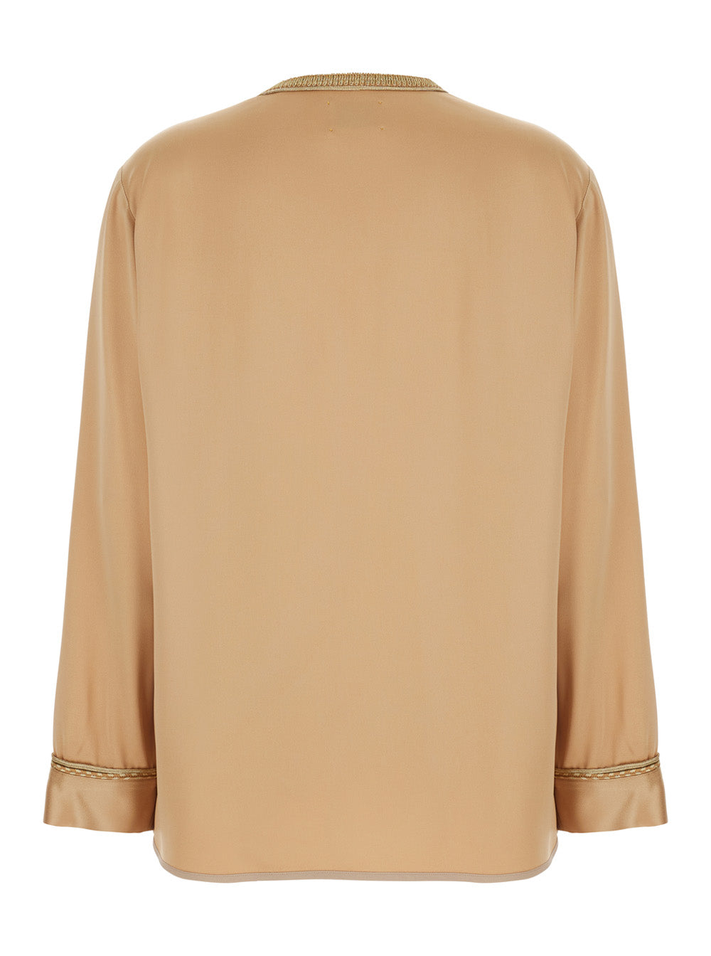 Forte_Forte Women Beige Women's Jacket With Contrast Finishes And Hook Closure In Viscose Blend FORTE FORTE