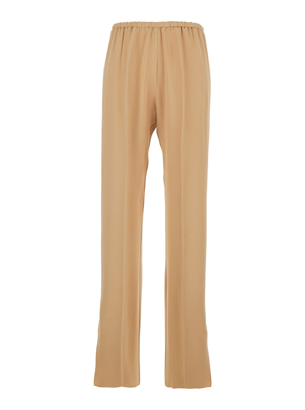 Forte_Forte Women Beige Elasticated Waist Pants In Viscose Blend For Women FORTE FORTE