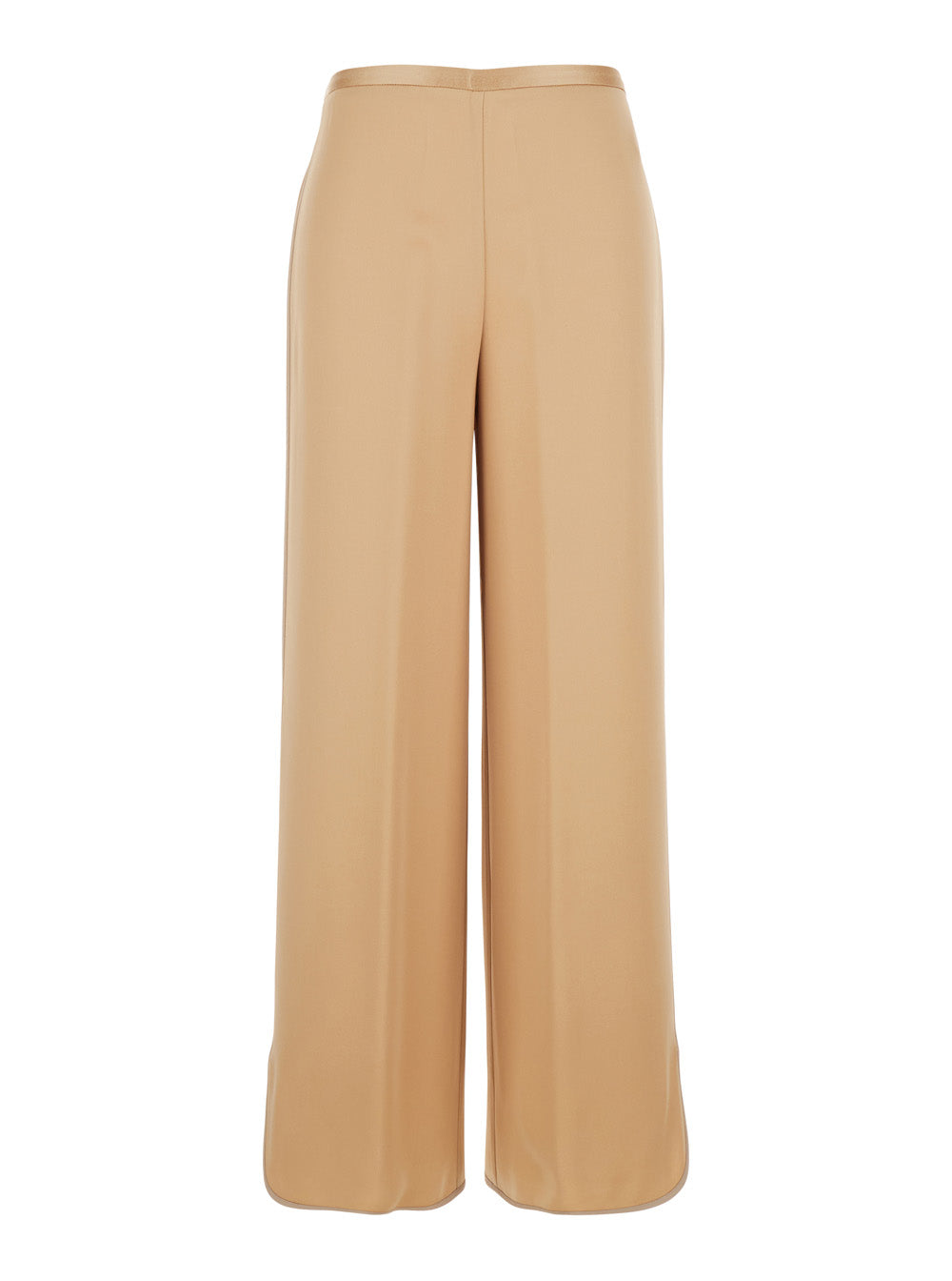 Forte_Forte Women Beige Pants With Elasticized Waist At The Back And Wide Leg In Viscose Blend Woman FORTE FORTE