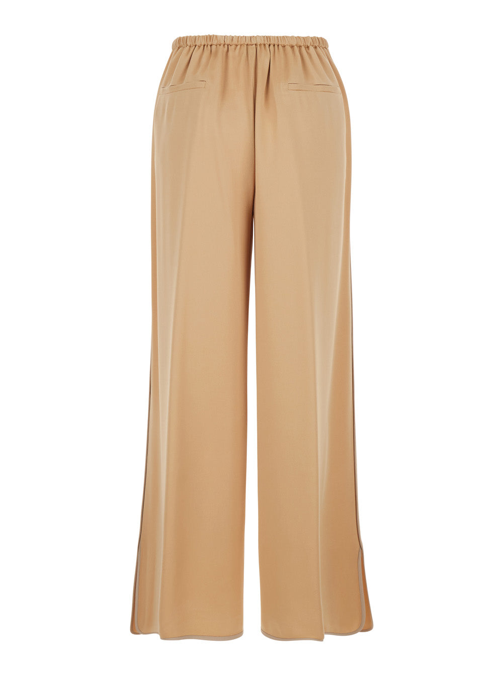 Forte_Forte Women Beige Pants With Elasticized Waist At The Back And Wide Leg In Viscose Blend Woman FORTE FORTE