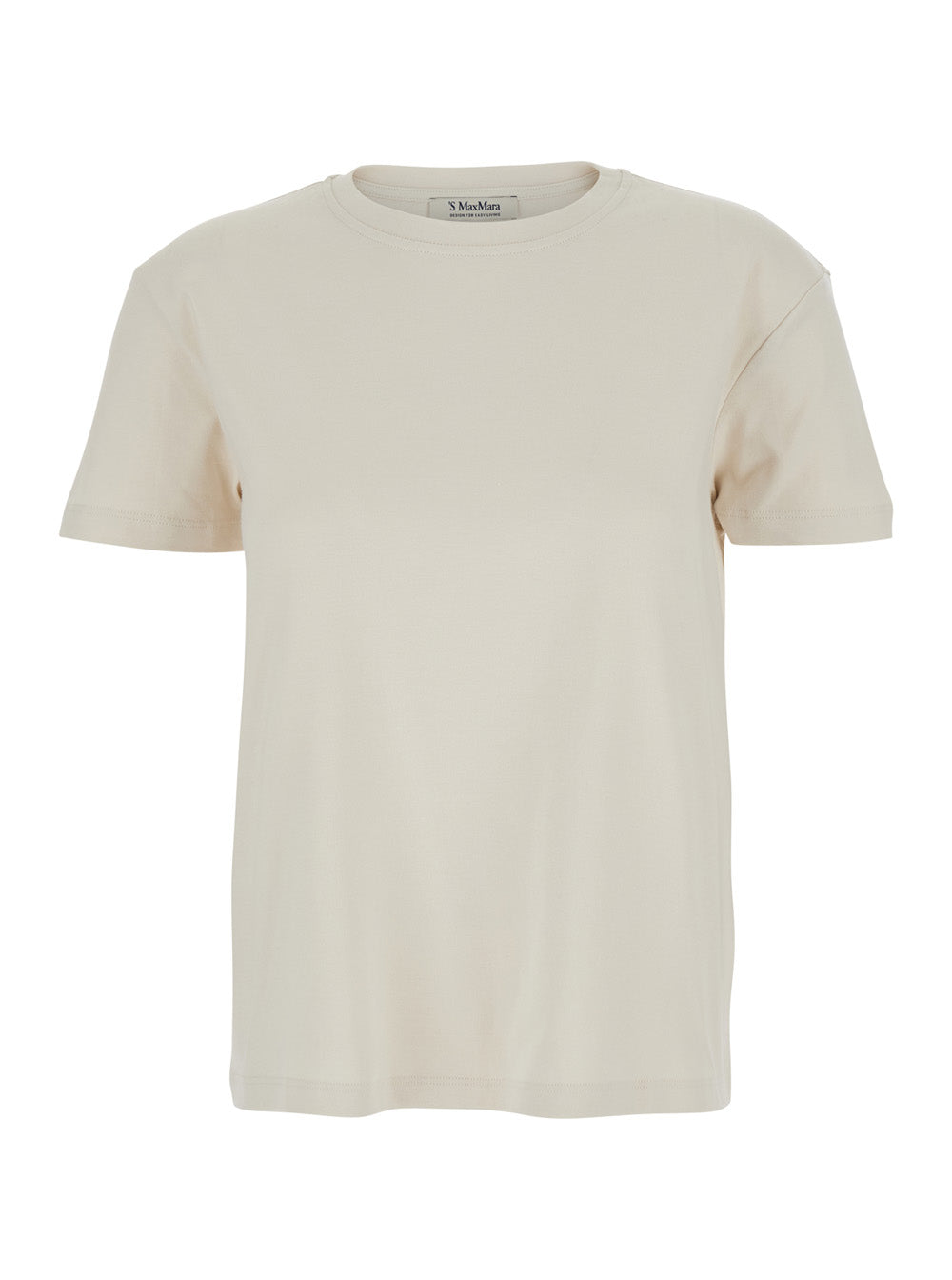 'S Maxmara Women White Crew Neck T-Shirt In Cotton For Women S MAX MARA
