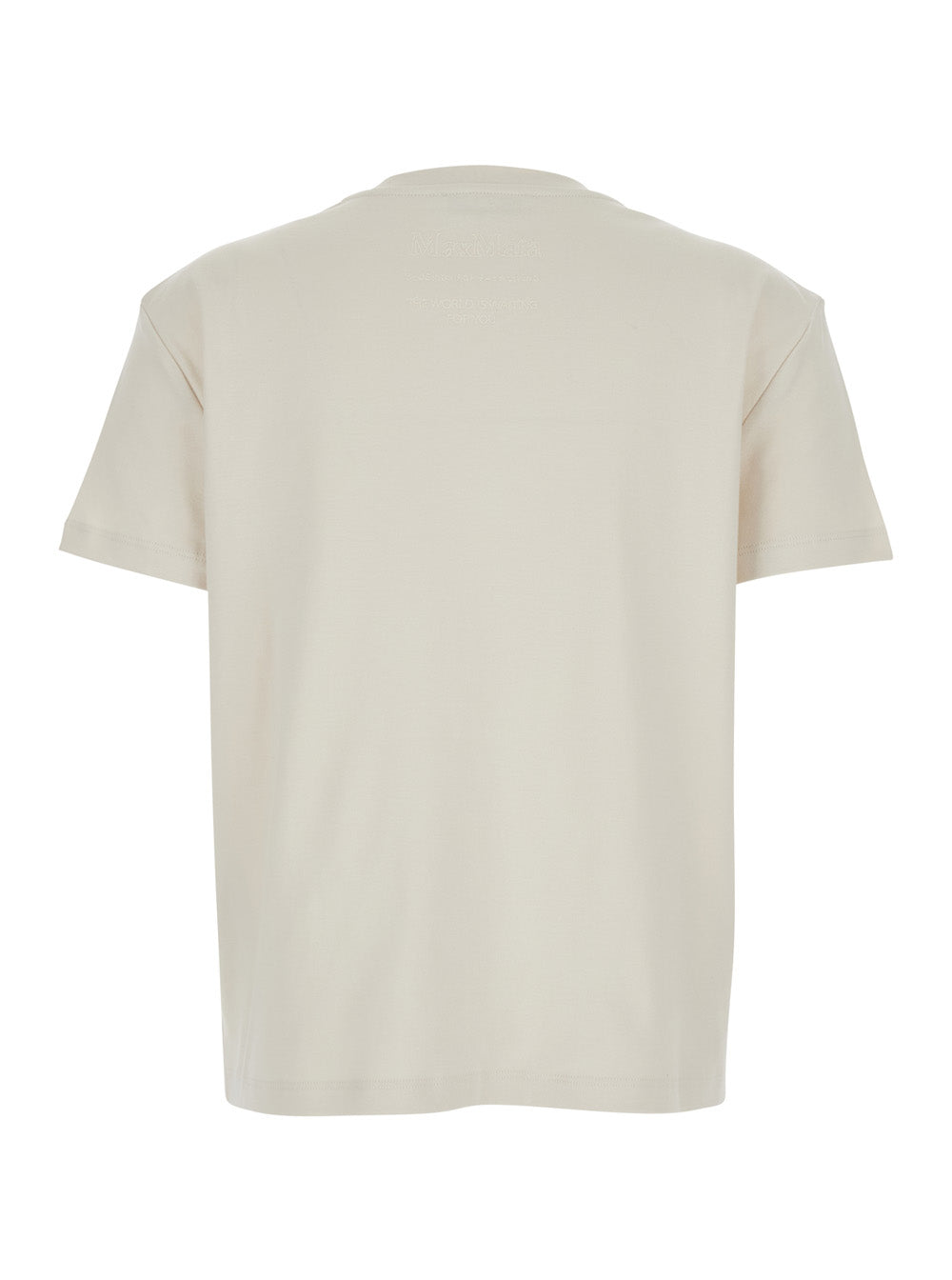 'S Maxmara Women White Crew Neck T-Shirt In Cotton For Women S MAX MARA