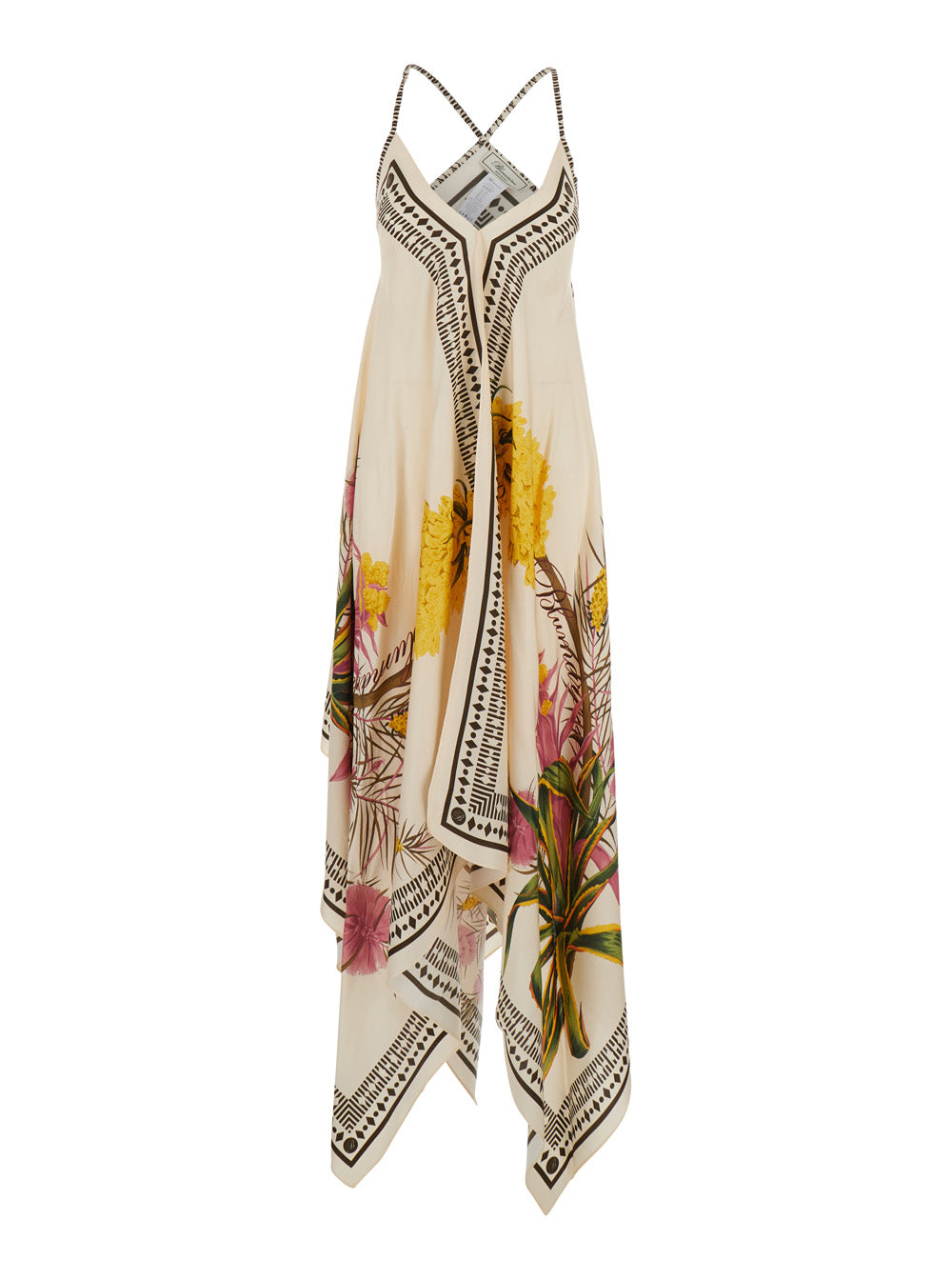 Blumarine Women Multicolor Long Dress With Thin Straps And All-Over Floral Print In Twill For Women BLUMARINE