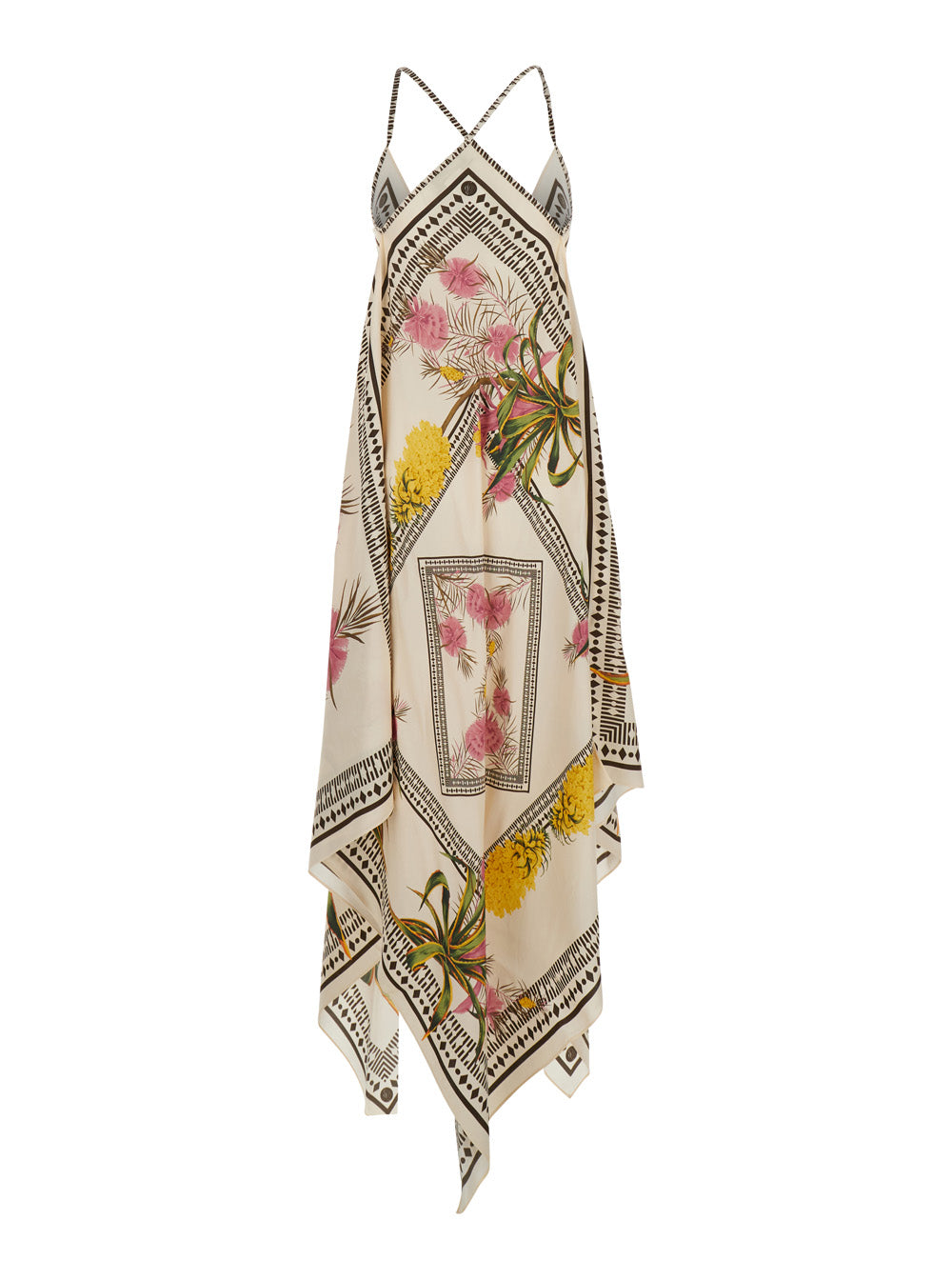 Blumarine Women Multicolor Long Dress With Thin Straps And All-Over Floral Print In Twill For Women BLUMARINE
