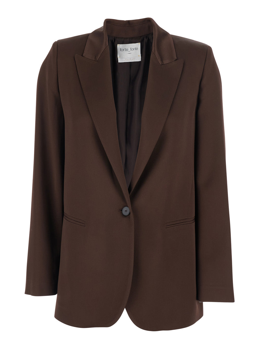 Forte_Forte Women Brown Jacket With Peak Revers And Vent In Viscose Blend For Women FORTE FORTE