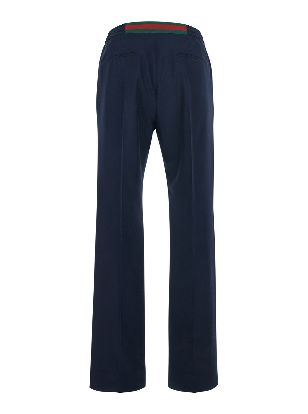 Gucci Men Blue Trousers With Elasticated Waist And Web Detail On The Back In Tech Fabric Man GUCCI