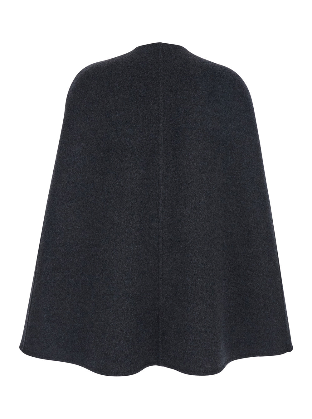 Gucci Women Black Cape With Clamp Closure On The Front And Internal Gg Motif In Wool And Silk Woman GUCCI