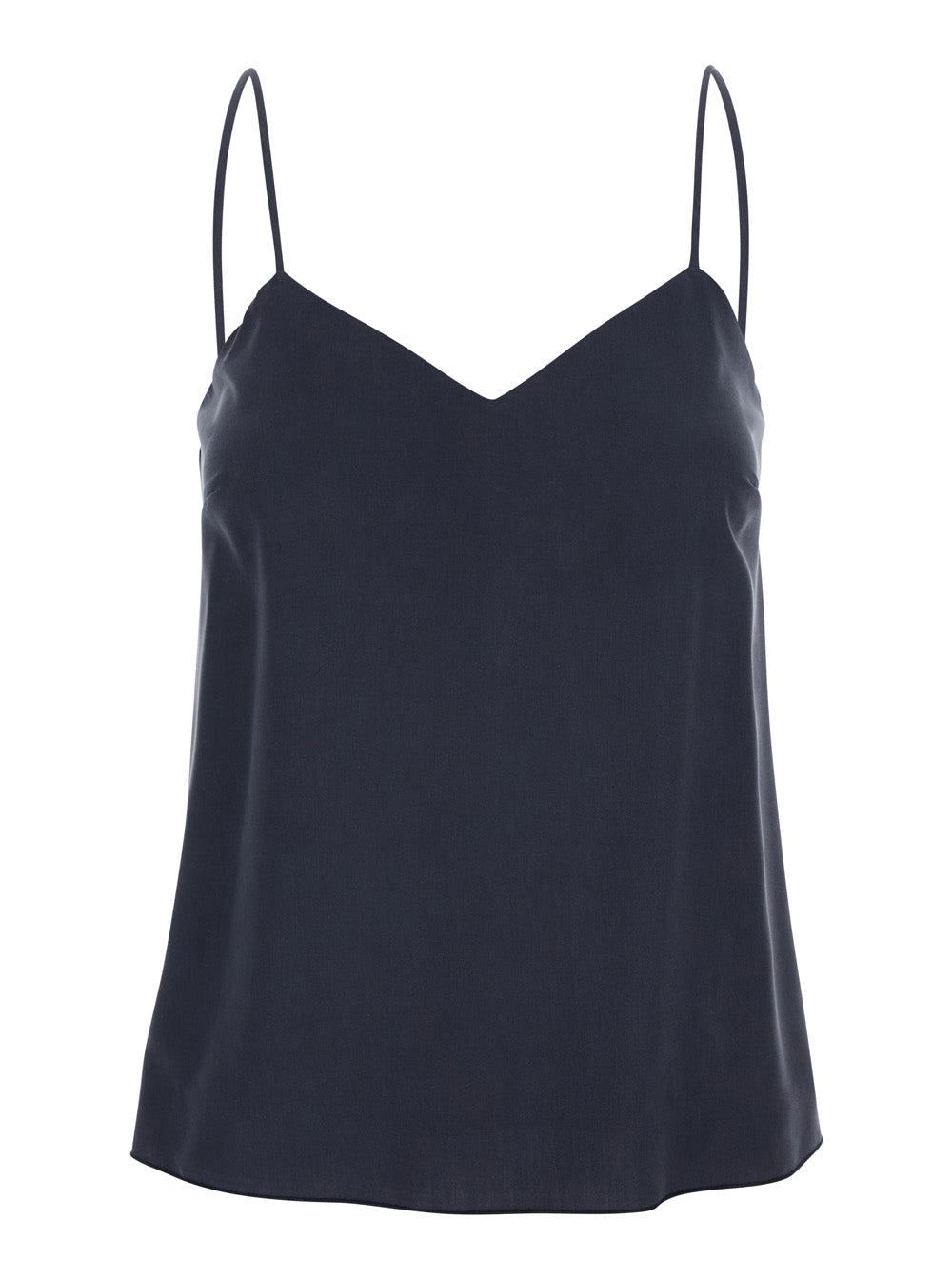 Max Mara Women 'Umbia' Blue Silk Top With Thin Straps And V-Neck On The Front Woman MAX MARA