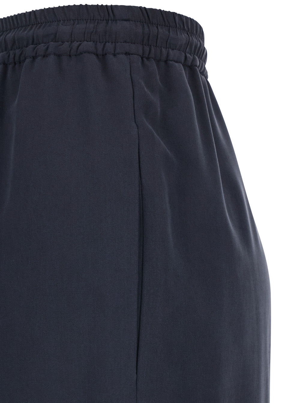 Max Mara Women Blue Pants With Elastic Waist With Drawstring In Silk Woman MAX MARA
