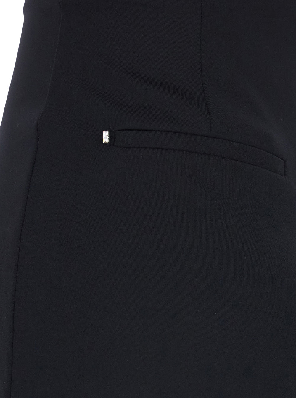Sportmax Women Black High-Waisted Trousers With Back Patch Pockets In Fabric Woman SPORTMAX