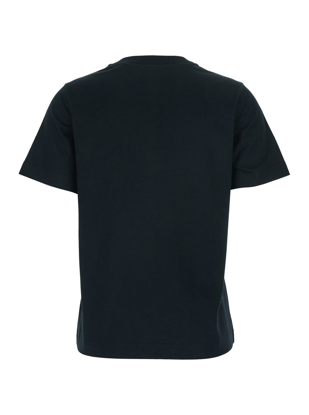 Burberry Women Black Crewneck T-Shirt With Logo Lettering On The Front In Cotton Woman BURBERRY