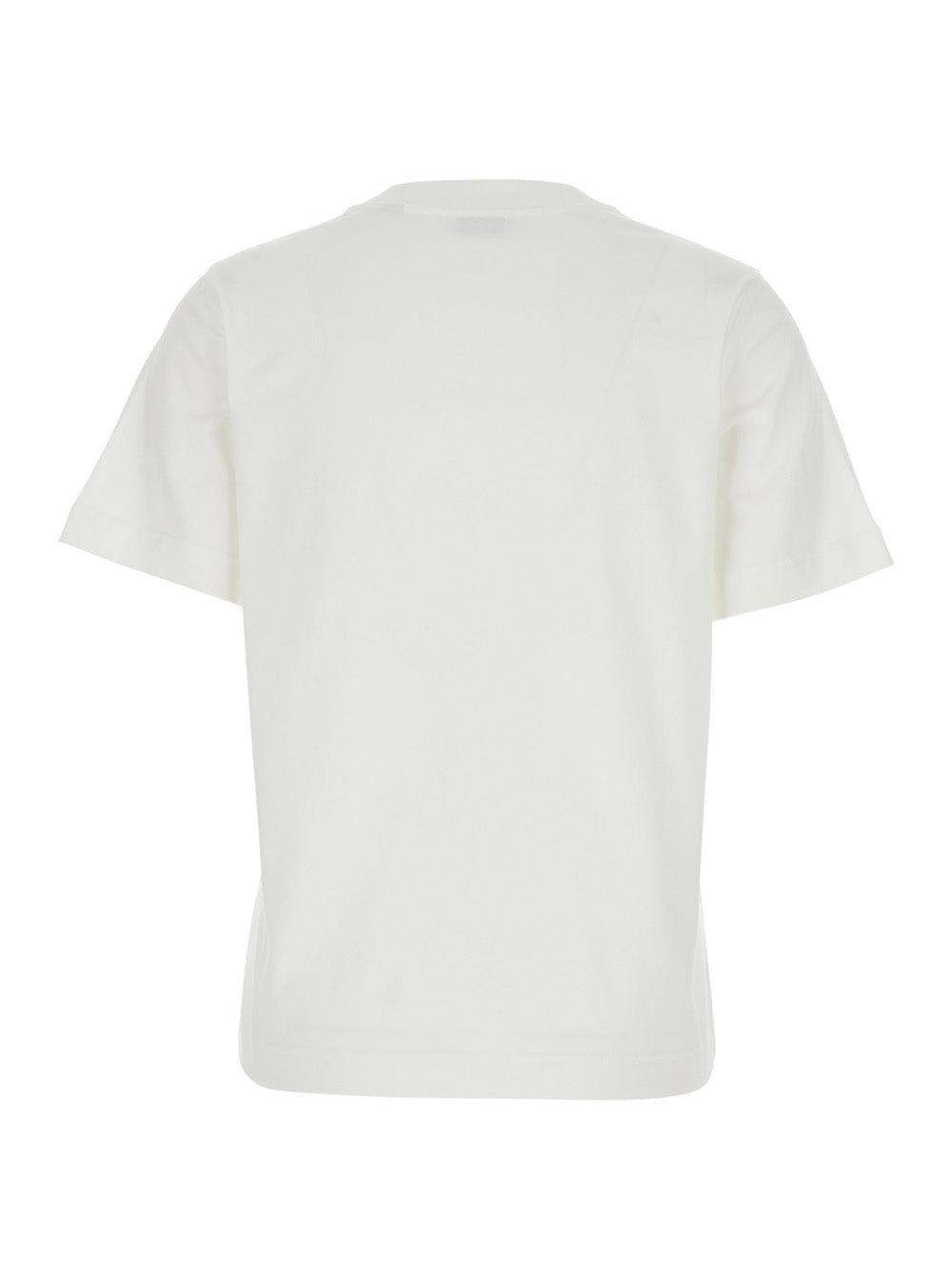 Burberry Women White Crew Neck T-Shirt With Logo Lettering On The Front In Cotton For Women BURBERRY