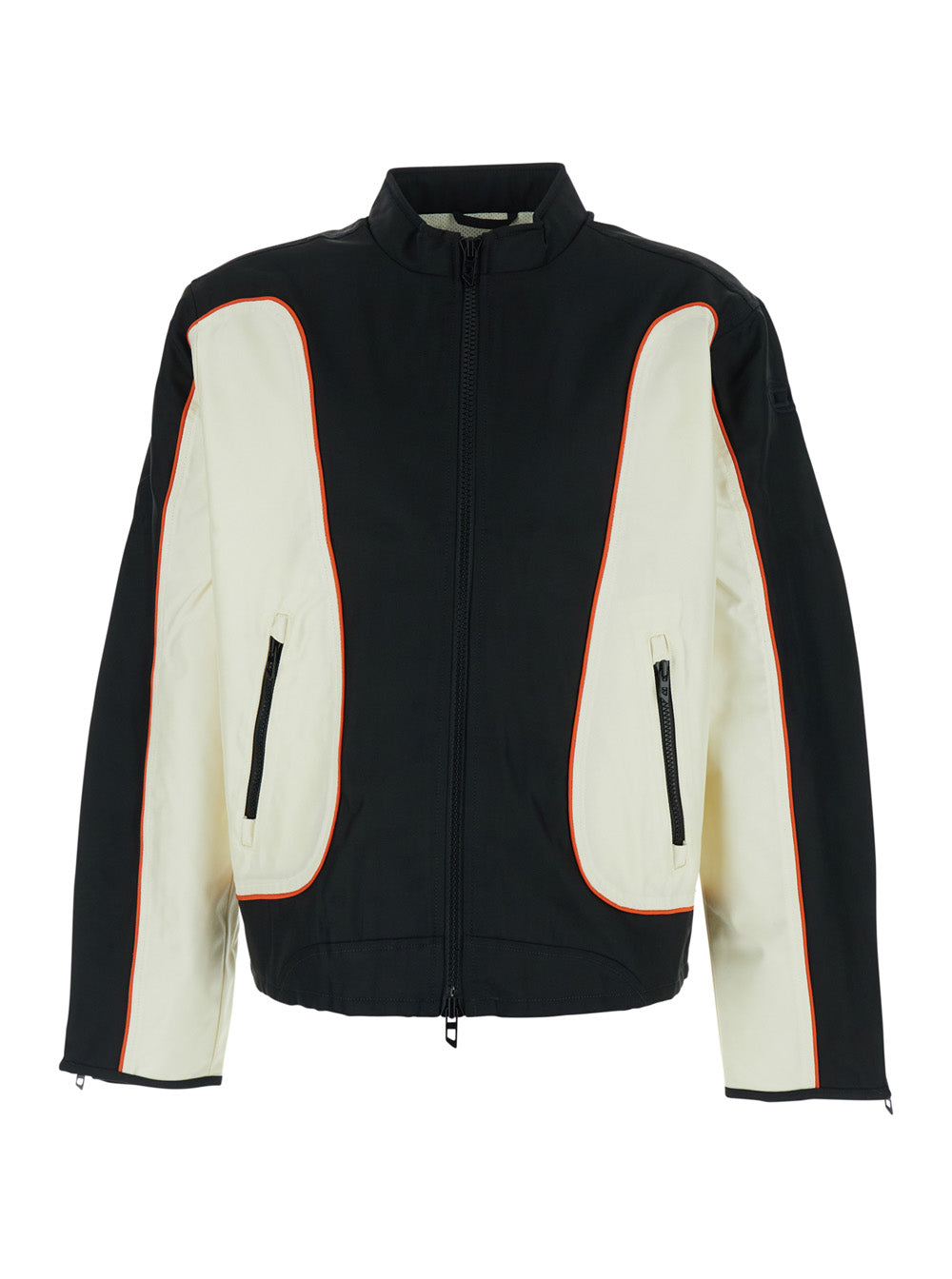 Diesel Men J-Blink-Wrd Jacket White/Black With Front Closure In Tech Fabric For Men DIESEL