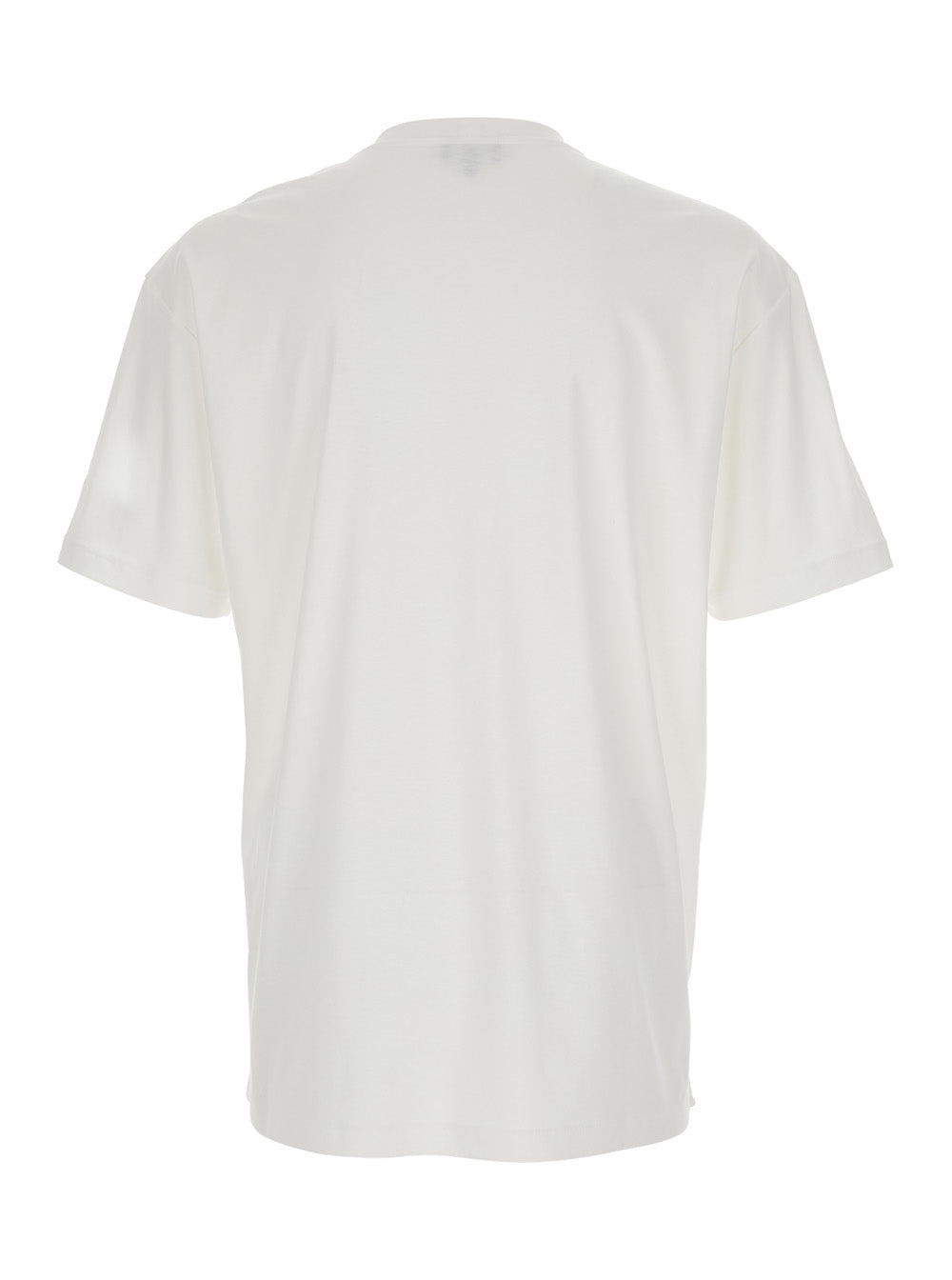Giorgio Armani Men White Crew Neck T-Shirt With Logo Lettering On The Front In Cotton For Men GIORGIO ARMANI