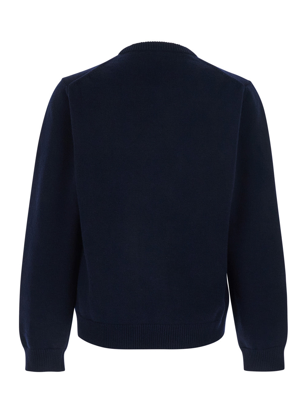 Gucci Men Blue Crewneck Sweater With Logo Embroidery On The Front In Wool Man GUCCI