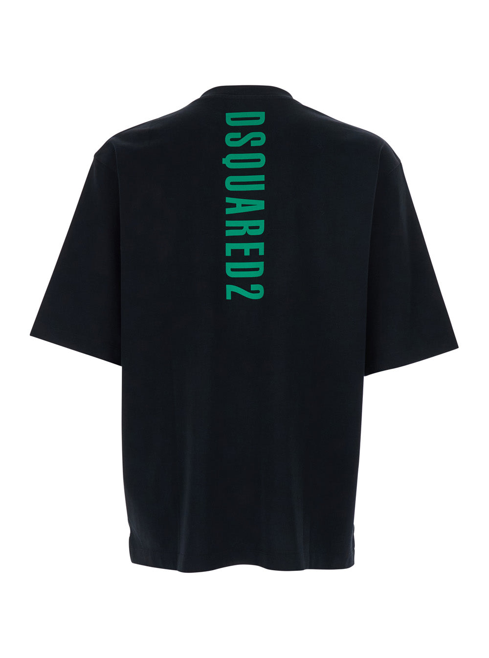 Dsquared2 Men Black Crewneck T-Shirt With Logo Lettering On The Rear In Cotton Man DSQUARED2