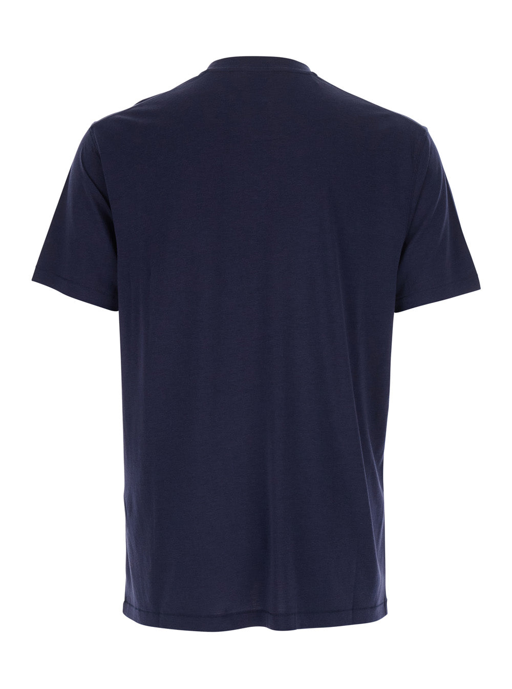 Tom Ford Men Blue Crew Neck T-Shirt With Logo Embroidery On The Front In Cotton Blend Man TOM FORD
