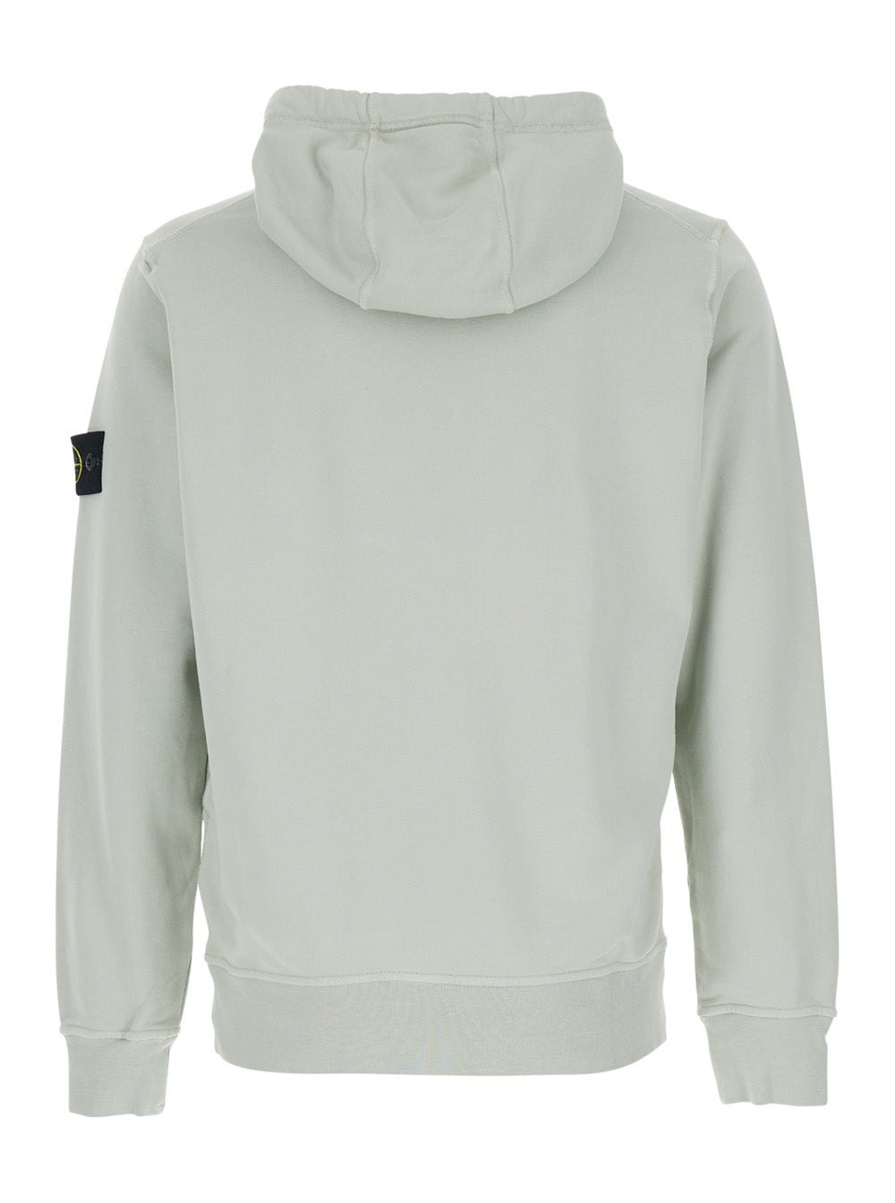 Stone Island Men Grey Hoodie With Drawstring And Logo Patch On Sleeve In Cotton For Men STONE ISLAND