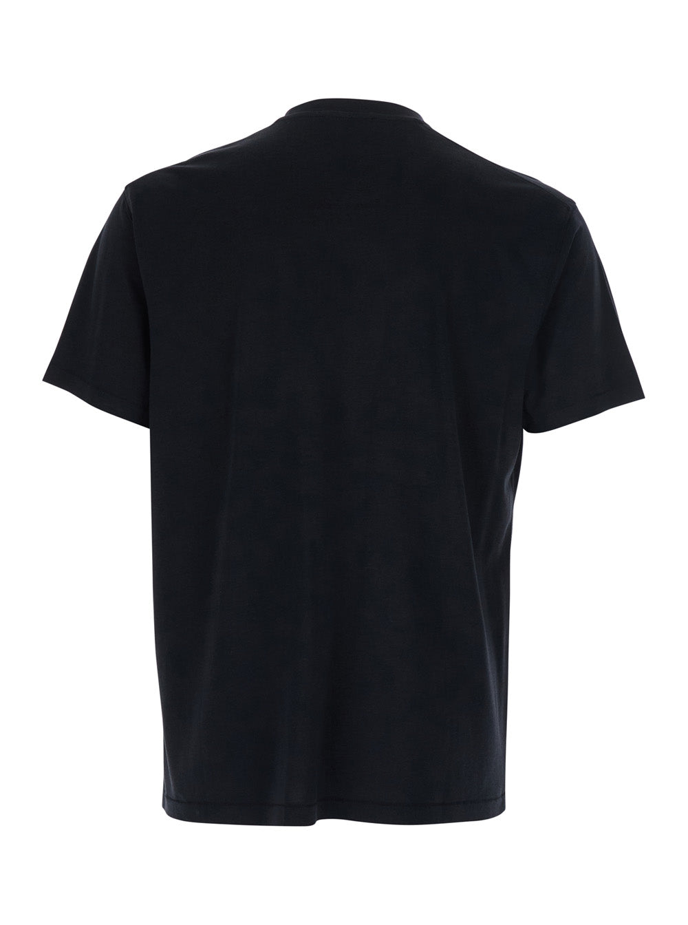 Tom Ford Men Black Crew Neck T-Shirt With Logo Embroidery On The Front In Cotton Blend For Men TOM FORD
