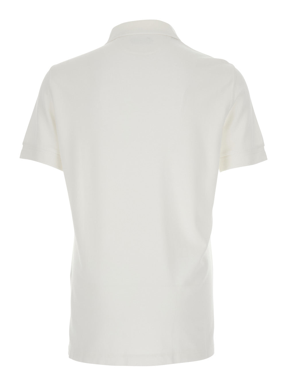 Tom Ford Men White Polo Shirt With Classic Collar And Front Placket In Cotton Blend Man TOM FORD