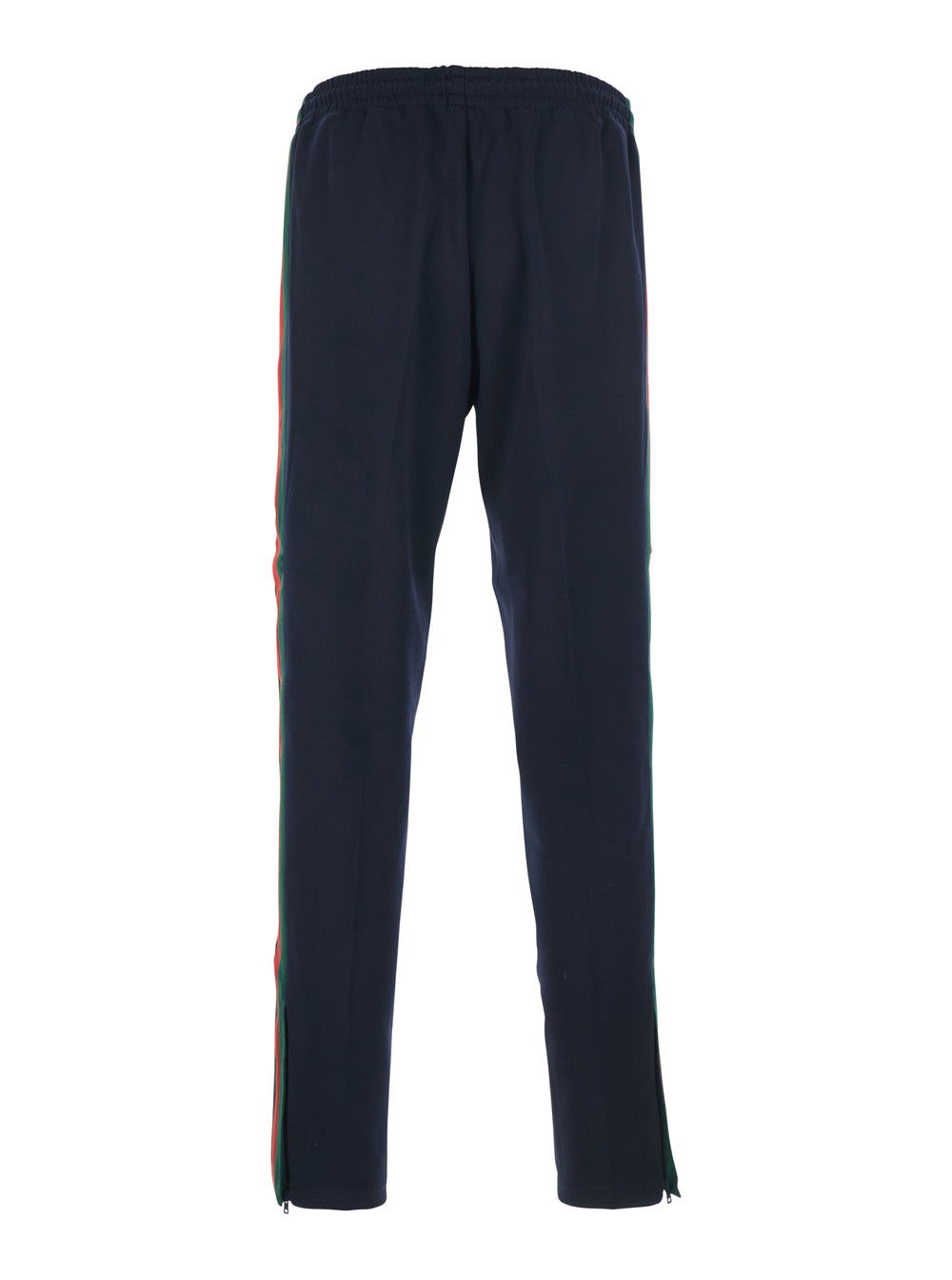 Gucci Men Blue Pants With Elastic Waist And Drawstring And Web Detail On The Side In Tech Fabric For Men GUCCI