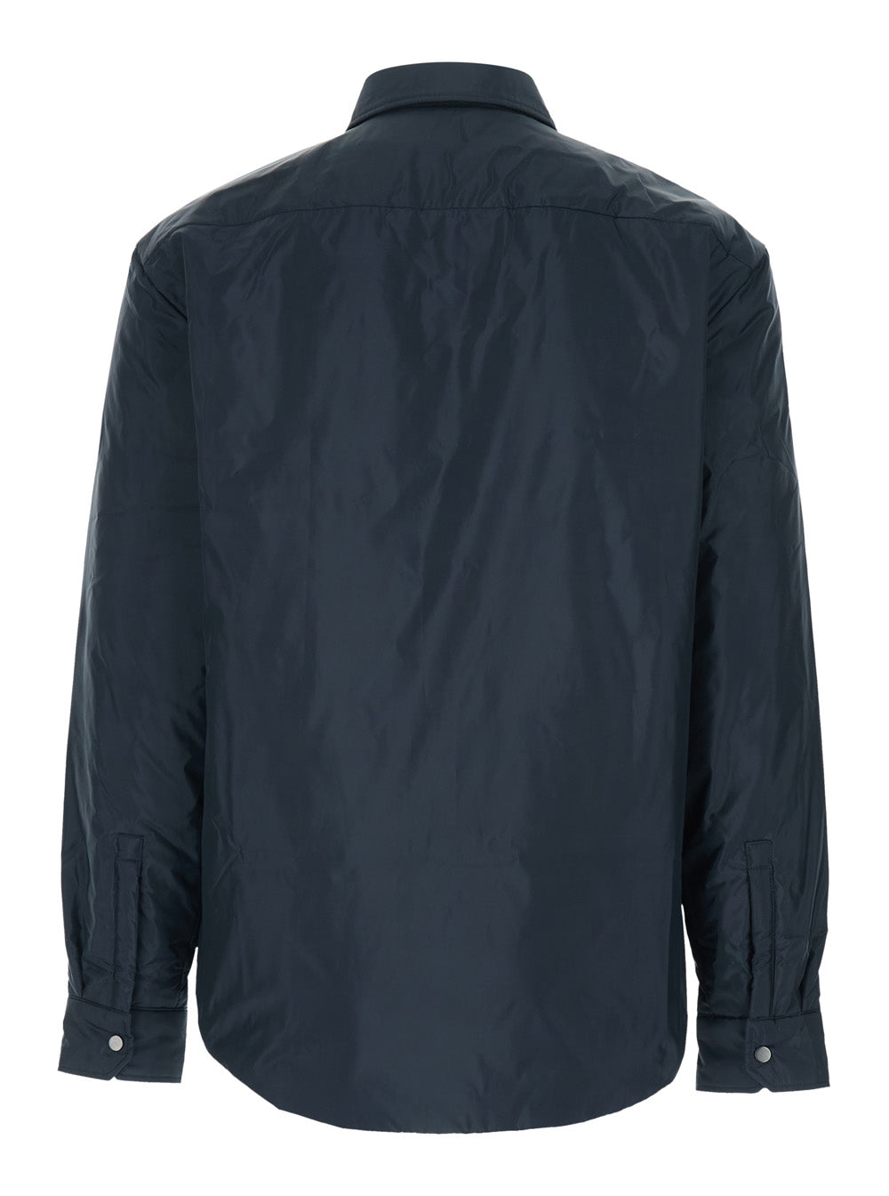 Boss Men Blue Jacket With Classic Collar And Button Closure On The Front In Tech Fabric For Men BOSS