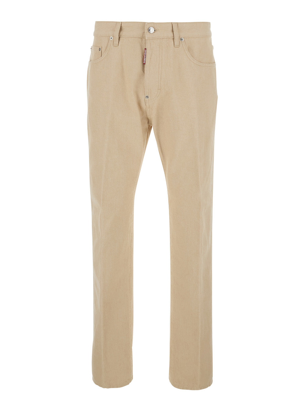Dsquared2 Men '642' Beige Jeans With Logo Patch On The Back In Denim For Men