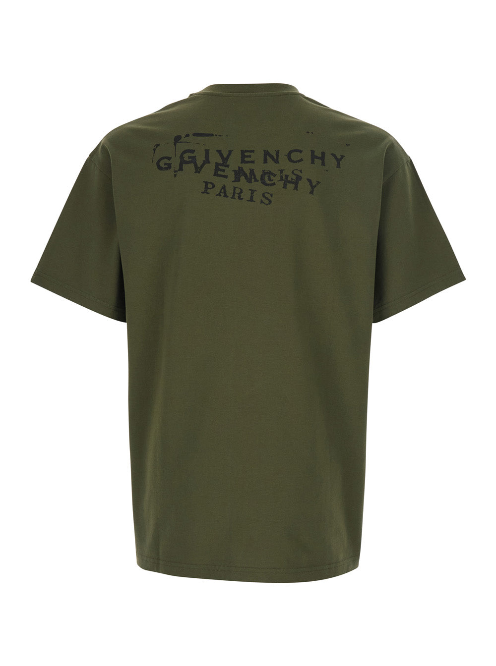 Givenchy Men Green T-Shirt With Logo On Front And Back For Men GIVENCHY