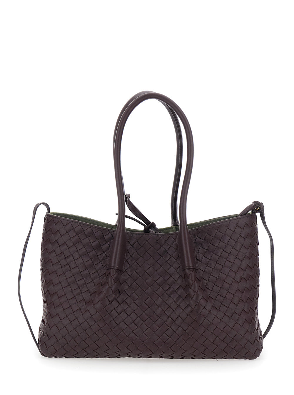 Bottega Veneta Women 'Pinacoteca' Bordeaux Medium Shoulder Bag With Intrecciato Motif In Leather Woman BOTTEGA VENETA
